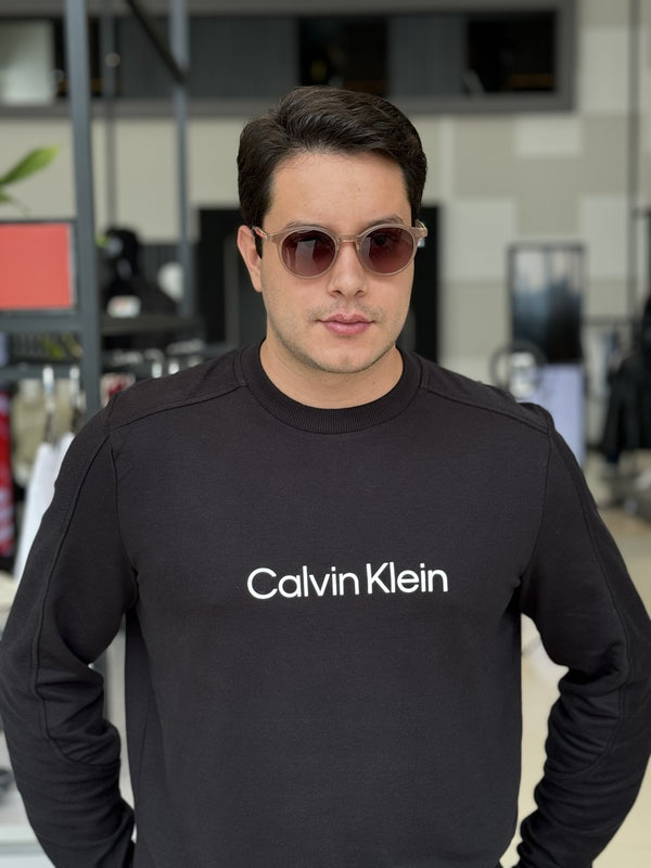 Blusa Calvin Klein Moletom Gola Careca Masculino