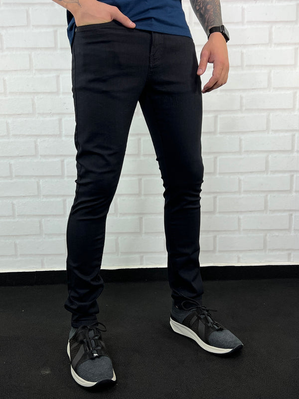 Calça Acostamento Jeans Skinny Masculino JEANS escura preta
