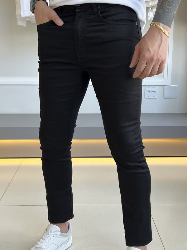 Calça Acostamento Jeans Skinny Black Masculino Preto