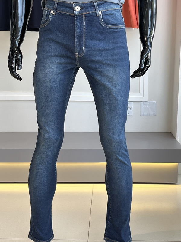 Calça Acostamento Jeans Skinny Masculino Azul Escuro