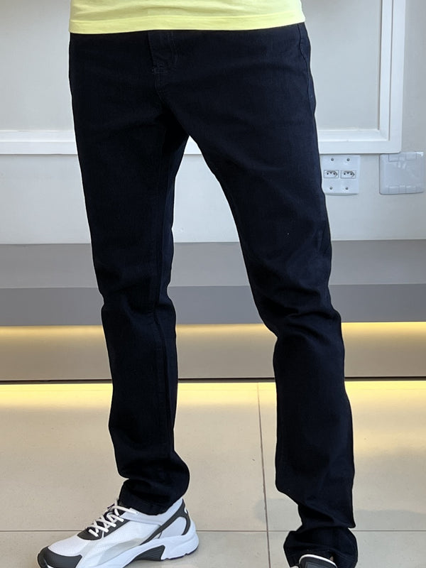 Calça Dudadlina Jeans  Slim Logo Bordado no Bolso Masculino Azul Escuro