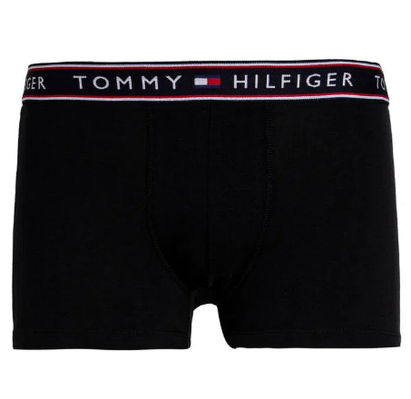 Cueca Tommy Hilfiger Boxer Kit com 3 Peças Masculino Preto Cueca Tommy Cotton Stretch 3 Pack Trunk